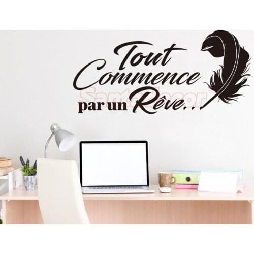 Stickers Design Wall Decor Start with a Dream vinyl Wall Decor Mural Decals Wall Art Wallpaper Room Decor Living Room Home Decor