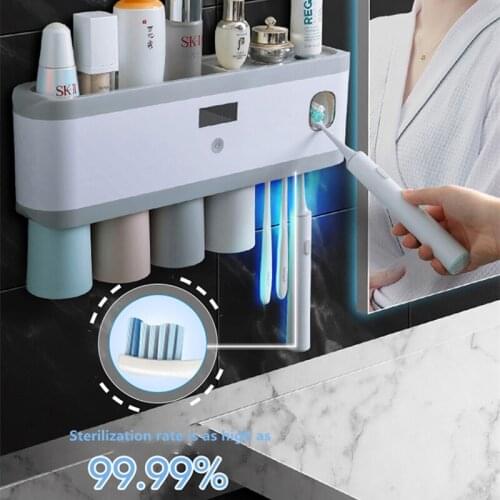 Toothbrush sterilizer electric sterilization Holder Automatic Toothpaste Squeezer Dispenser Storage Rack Bathroom Accessories