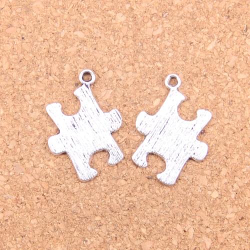 20pcs Charms jigsaw puzzle 21x18mm Antique Pendants,Vintage Tibetan Silver Jewelry,DIY for bracelet necklace