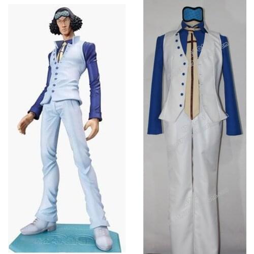 2016 One Piece Navy Admiral Aokiji Kuzan Blue Pheasant Cosplay Costume