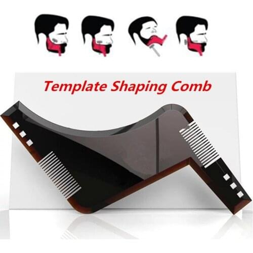 2021 Men Beard Template StylingTool Double Sided Beard Shaping Comb Beauty Tool Shaving Hair Removal Razor Tool for Men