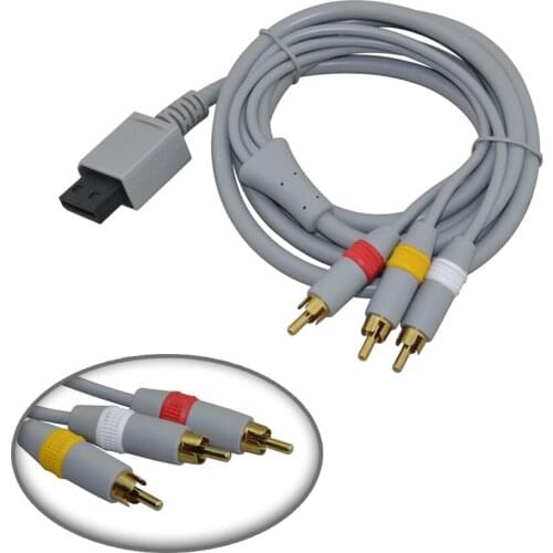 50PCS a lot New 1.8m Component Cable HDTV Audio Video AV Cable Cord Wire For Nintendo Wii for Nintendo Wii U console