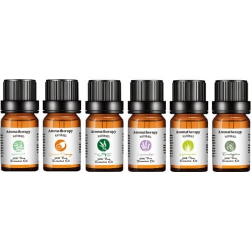 6 Bottles / Box 100% Pure Natural Essential Oil Top For Aromatherapy Massage Tea Tree Sweet Orange 10ml