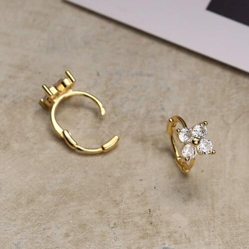 925 Sterling Silver Earring Fashion Butterfly Flower Ear Ring Round Zircon Big Earring OL Temperament Woman Girl Ear Jewelry