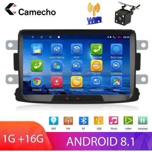 Camecho 2din Car Radio 8''Android 8.1 Car Multimedia Player GPS Wifi Mirrorlink For Renault Sandero Duste Logan Dokker Autoradio