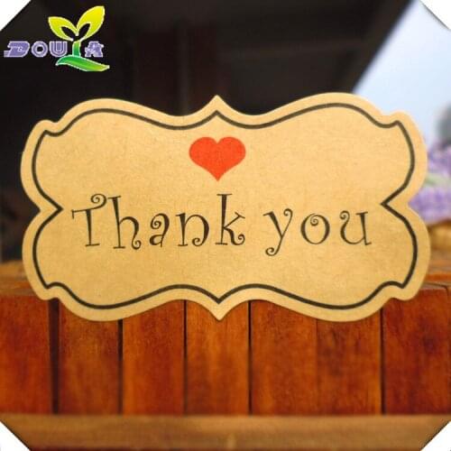 Thanks to lace sticker THANK YOU kraft paper seal with red love sticker
