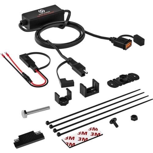 Motorcycle Fast Charger Equipped SAE Version With USB Fast Charging Port Smart Chip High End Riding Equipment for Outdoor Riding