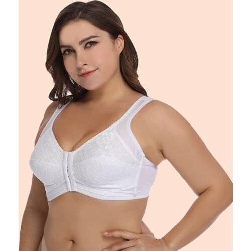 No Rims Thin Front Buckle Full Cup Sexy Lingeries Women Bras X Vest Breathable Plus Size white womens underwear