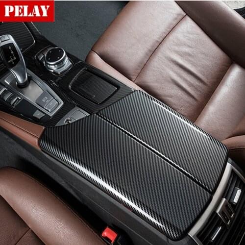 Car Sryling Car Carbon Fiber Console Armrest Box Pad Protection Cover for BMW 5 Series F10 F18 523LI 520i 530li