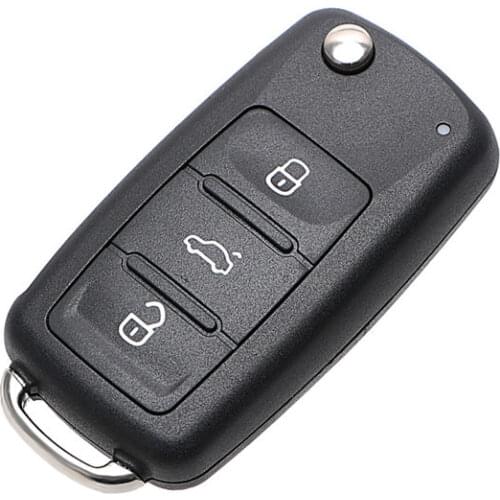 NEW 3 Button Flip Fob Remote Folding Key Shell for VW VOLKSWAGEN Tiguan Golf Sagitar Polo MK6 Uncut Blade Fob with logo