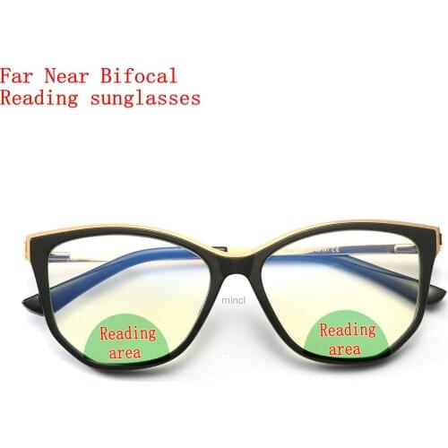 Anti-fatigue UV Multifocal Glasses Transition Sungalsses Photochromic Bifocal Reading Glasses Women Near Far Diopt UV400 NX