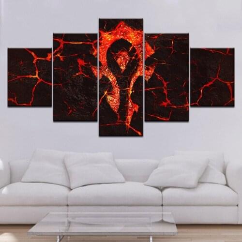 HD Printed Modular Hell Pictures Canvas Painting Frame Home Wall Art 5 Pieces Lava Totem Landscape Poster Bedroom Decor