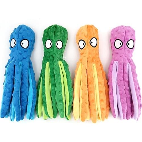 8 Legs Octopus Soft Stuffed Plush Dog Toys Outdoor Play Interactive Squeaky Dogs Toy Sounder Sounding Paper Chew Tooth toy