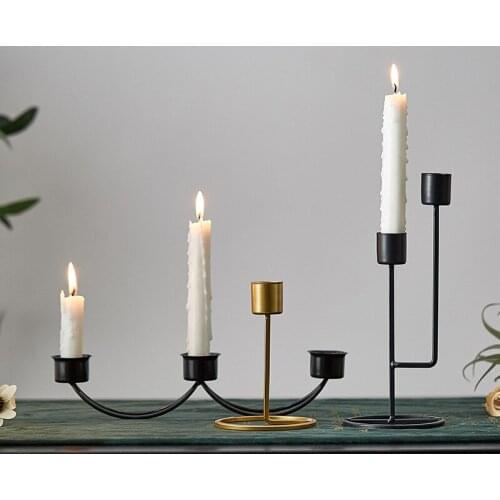 Creative home western table decoration iron multi hole Candlestick decoration Hotel wine cabinet
