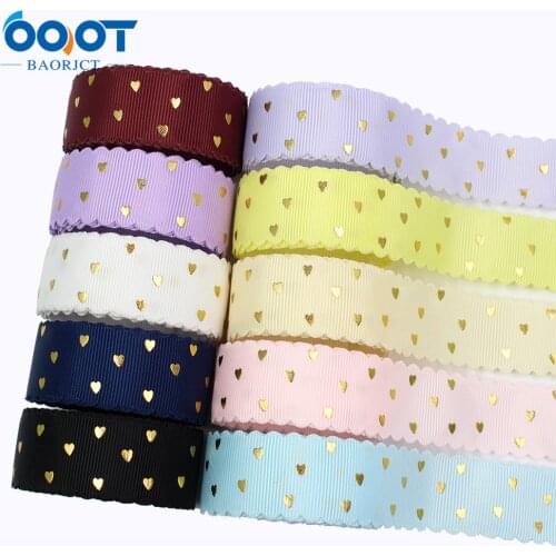 L-20602-463,25mm,10yards Solid color Love Bilateral flower hot stamping grosgrain Ribbons,bow cap DIY Gift wrap decorations