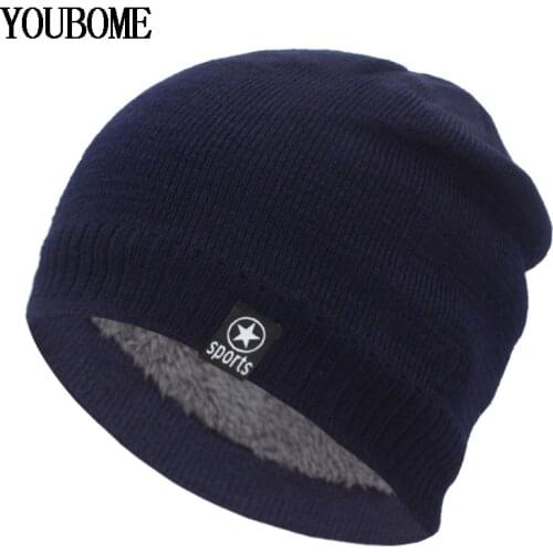 YOUBOME Fashion Skullies Beanies Winter Knitted Hats For Men Women Gorros New Bonnet Soft Mask Thicken Warm Male Beanie Hat Cap