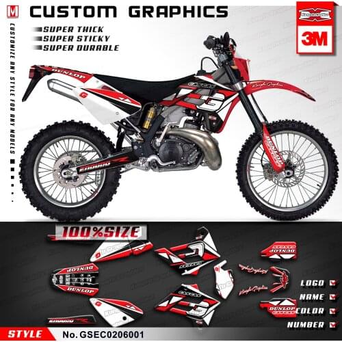 KUNGFU GRAPHICS Motorcycle Custom Stickers Kit for GAS GAS EC 125 200 250 300 2002 2003 2004 2005 2006 (Style no. GSEC0206001)