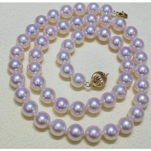 Sinya Akoya Pearls strand necklace with 18K Au750 gold clasp High luster almost no flaw Round shape Akoya pearls fine jewelry