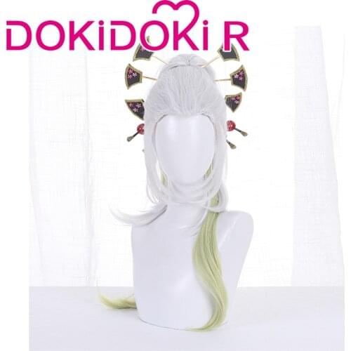 DokiDoki Anime Demon Slayer: Kimetsu no Yaiba Cosplay Wig Daki Women White Cosplay Wig Demon Slayer Kimetsu no Yaiba Daki