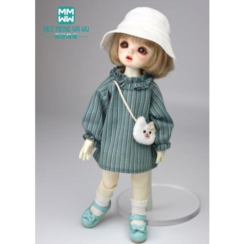 Fit 28-30cm 1/6 BJD YOSD doll clothes accessories Fashion Retro dress pink, royal blue, khaki