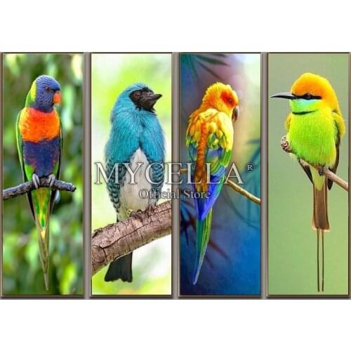 Bird & Parrot 5D Diy Diamond Painting Cross Stitch Needlework Diamond Mosaic Animal Diamond Embroidery Full Round Rhinestones