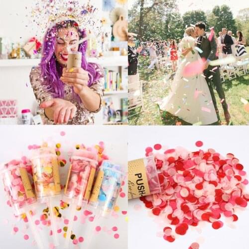 1pcs/4pcs Push Pop Confetti Poppers Bride Shower Birthday Party Celebration Exploding Confetti Weeding Decoration For Weddings