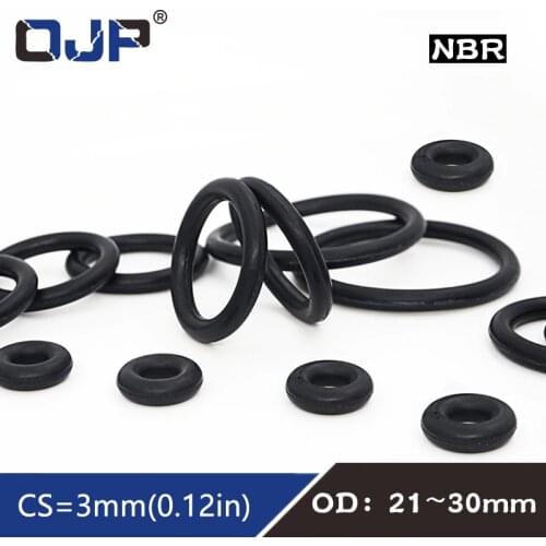 20PC/lot Rubber Ring Black NBR Sealing O Ring OD21/22/23/24/25/26/27/28/29/30*3mm O-Ring Seal Nitrile Gaskets Oil Ring Washer