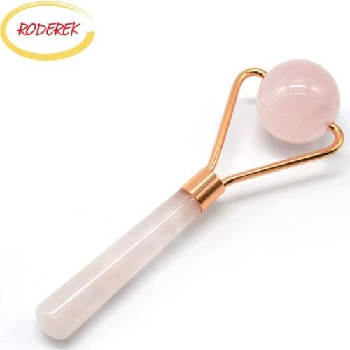 Rose Quartz Face Roller Natural Jade Roller Face Massager Slimming Double Chin Lift Facial Massager