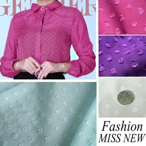 Chiffon Swissdot lovely solid color soft fabric light breathable blouse DIY dress fabric