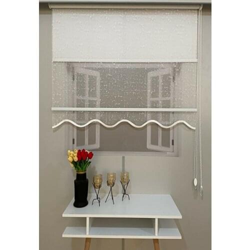 Double Mechanism Tulle And Roller Blind Ecru