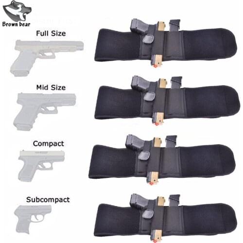 High Quality Adjustable Universal Tactical Concealed Carry Belly Band Pistol Holsters Pistol Gun Case for Right Hand