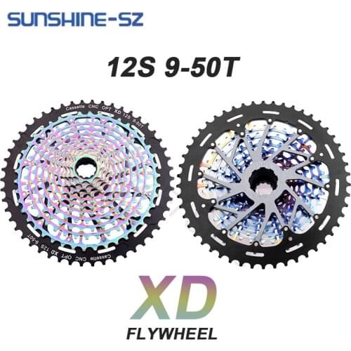WUZEI flywheel cassette mountain bike bicycle 11s 12 speed 9T 42T 46T 50T XD, ULD rainbow bicycle sprocket suitable for SRAM