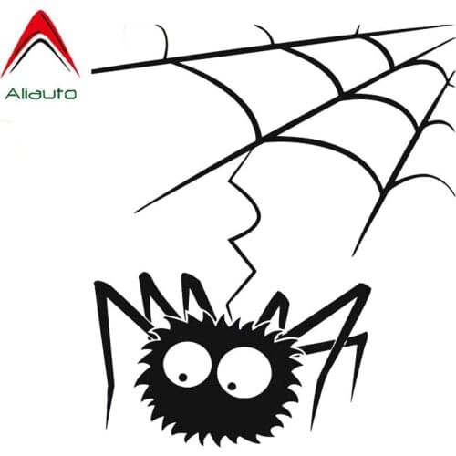 Aliauto Funny Car Sticker Spider Web Halloween Window Vinyl Accessories PVC Decal for Suzuki Grand Vitara Opel Insignia,13*13cm