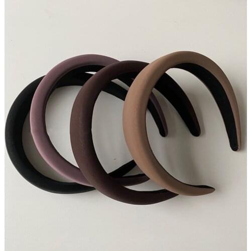 Women Velvet hairbands French solid color retro headbands style simple and versatile