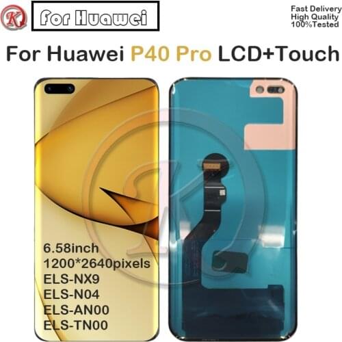 6.58''Display For Huawei P40 Pro LCD With Frame Touch Panel Screen Digitizer lcd For Huawei p40pro ELS-NX9 N04 AN00 TN00 display