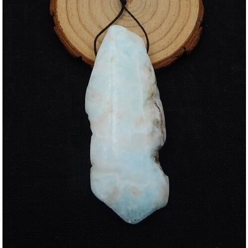 1Pcs Nugget Larimar Fashion Long DIY Jewelry Fashion Pendant Bead 79x30x9mm 36.3g