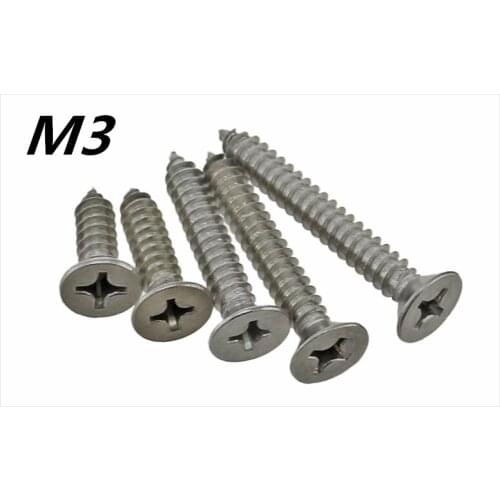 10pcs M3*6.5/8/9.5/13/16/19/22/25/30/32/35mm stainless steel cross flat head self-drilling screw self-tapping screw