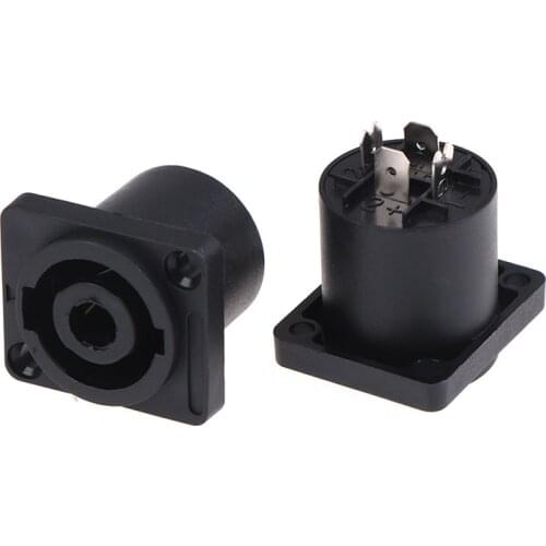 2pcs 4 Pin Speakon Female Jack Socket Connector Audio Loudspeaker Amplifier Converter for PA Amplifier Cable