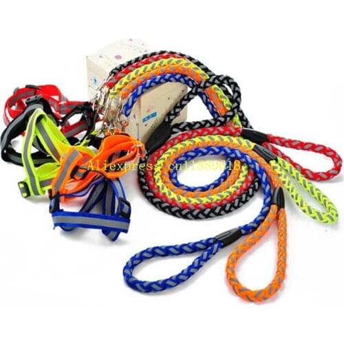 200pcs/lot Fast Shipping Dog harness Pet Relflective Dog Chest Strap Pet leash rope Dog traction rope 5 colors 3 size