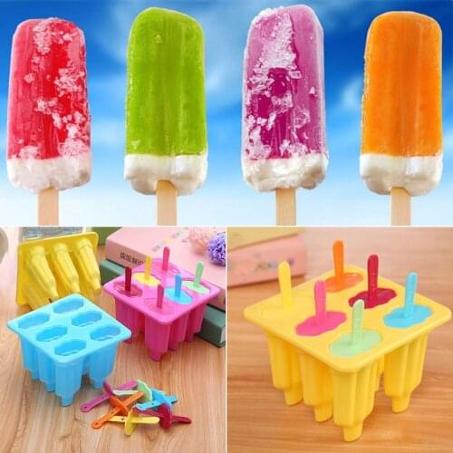 6 Cell Frozen Ice Cream Mould Jelly Lolly Lollies Mold Maker DIY Tools Kitchen Gadget