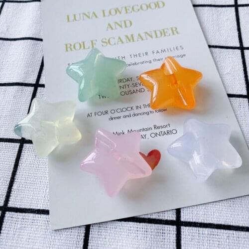 DIY jewelry accessories wholesale resin acrylic transparent color simple Star Earrings Bracelet accessories