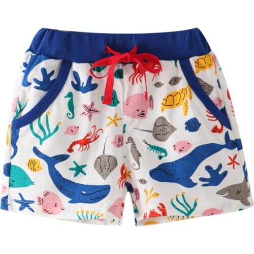 Funnygame Animals Girls Shorts for Summer Children Pants Pockets Kids Boys Girls Shorts Trousers