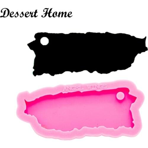 DY0266 DIY Shiny Puerto Rico Map Mold, Epoxy Resin Keychain Molds, Silicone Mould, Resin Bracelet jewellery making Customize