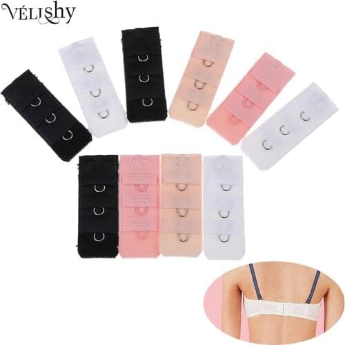5pcs/10pcs Soft Bra Band 3 Hooks Bra Extender Ladies 3 Rows 2 Hooks Or 1 Rows Nylon Clasp Extension Elastic On Strap