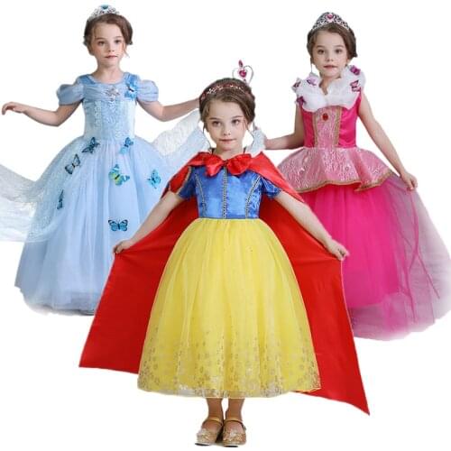 Enfant Baby kids Clothes For Halloween Party Cosplay Costumes Girl Snow Princess Dress Fancy Outfits Family New Year Masquerade