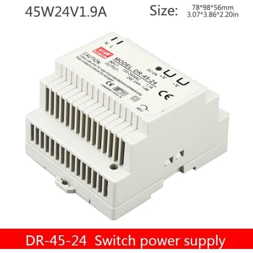 Din Rail type switching power supply DR-45W-24V 2A 12v3.5a AC 220V variable 24/12 transformer DC 24VDC/12VDC output