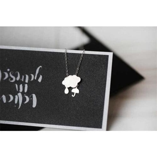 Creative Cloud & Rain Drop Necklace in Pendant silver plated Fashion Necklace for Girls Gift