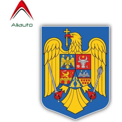 Aliauto Creative Car Sticker Romania Coat of Arms Auto Decor PVC Decal Cover Scratches for Volvo S60 Lada Honda,11cm*8cm