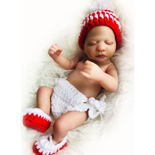 Mini 10 Inch Full Body Silicone Reborn Dolls Sleeping Newborn Babies Bebe Reborn Realistic Doll For Gift Bath Toy