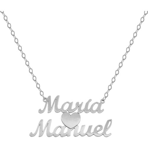 Minosilver personalized choker 2 names + 925 sterling silver heart an original jewel to make the most special gift